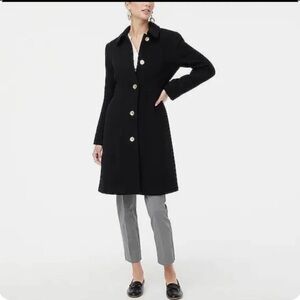 J. Crew Wool-blend lady coat black size 0